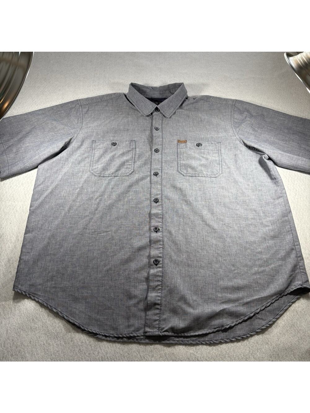 Orvis Men's Tech Work Shirt XXL Black S/S Button Up 1494392 UPF 30+